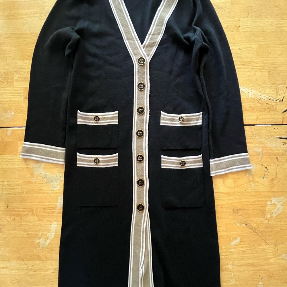 Vertigo Paris Black and Tan Cardigan